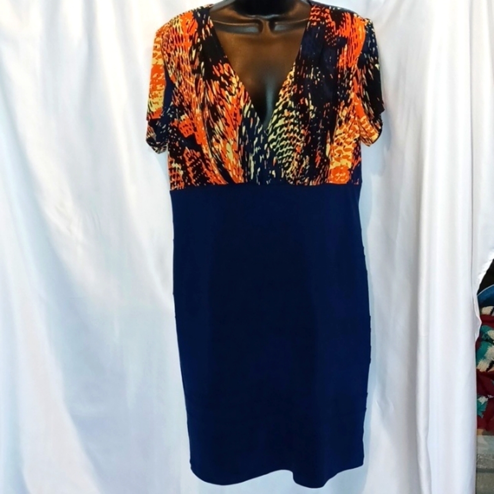Bisou Bisou Dress, cap sleeves,  wrap v-neck